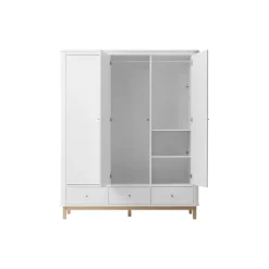 Wood klædeskab 3 døre, hvid/eg