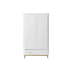 Wood klædeskab 2 døre, hvid/eg
