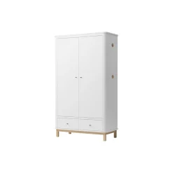 Wood klædeskab 2 døre, hvid/eg