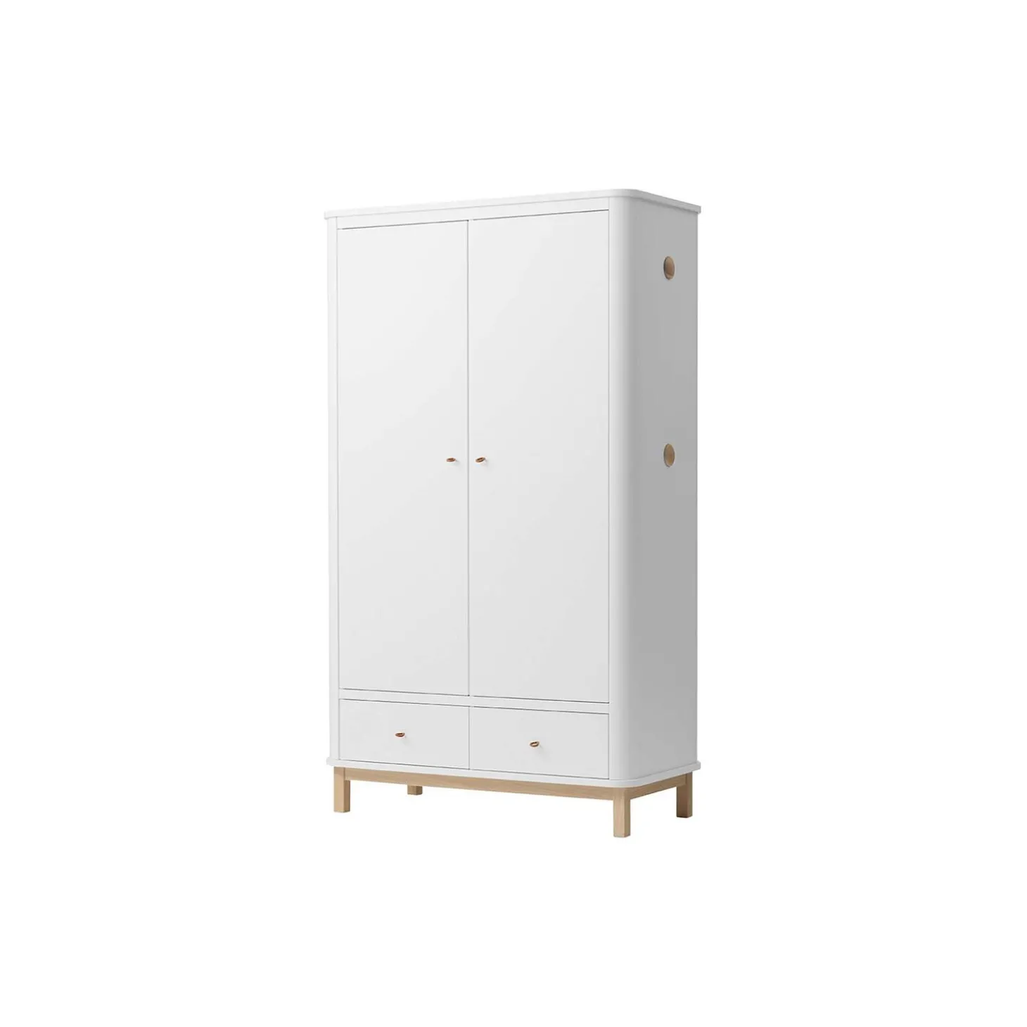 Wood klædeskab 2 døre, hvid/eg