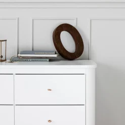 Wood kommode 6 skuffer, hvid