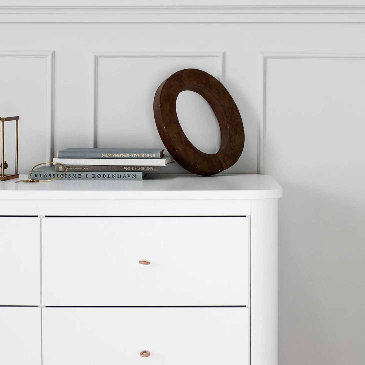 Wood kommode 6 skuffer, hvid