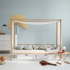 Wood kommode 6 skuffer, hvid/eg