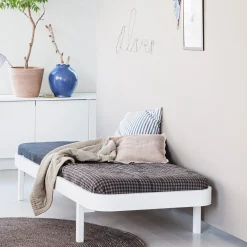 Wood lounger seng 90 cm, hvid