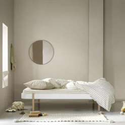 Wood lounger seng 120 cm, hvid/eg