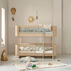 Wood Mini+ halvhøj køjeseng 68x162 cm, eg