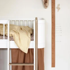 Wood Mini+ halvhøj seng 68x162 cm, hvid/eg