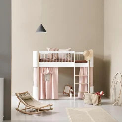 Wood Mini+ halvhøj seng 68x162 cm, hvid/eg