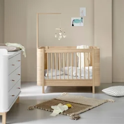 Wood Mini+ tremmeseng ekskl. junior kit 68x122 cm, eg