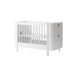 Wood Mini+ tremmeseng ekskl. junior kit 68x122 cm, hvid