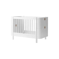 Wood Mini+ tremmeseng ekskl. junior kit 68x122 cm, hvid