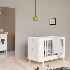 Wood Mini+ tremmeseng ekskl. junior kit 68x122 cm, hvid