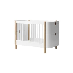 Wood Mini+ tremmeseng ekskl. junior kit 68x122 cm, hvid/eg