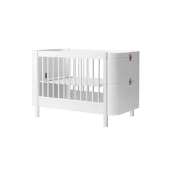 Wood Mini+ tremmeseng inkl. junior kit 68x122/162 cm, hvid