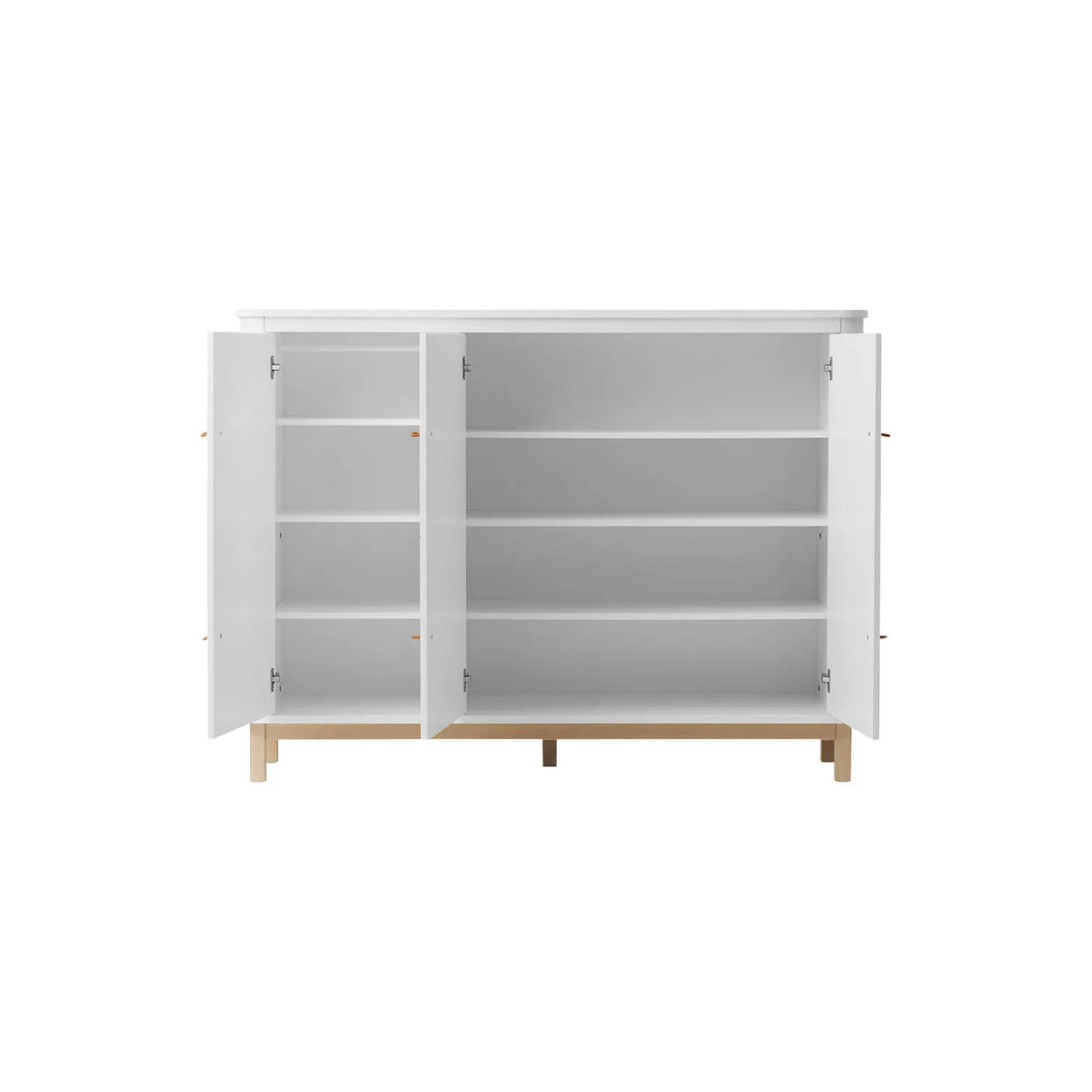 Wood multiskab 3 døre, hvid/eg