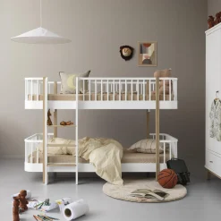 Wood Original halvhøj køjseng 90x200 cm, hvid/eg