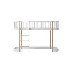 Wood Original halvhøj seng 90x200 cm, hvid/eg