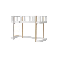 Wood Original halvhøj seng 90x200 cm, hvid/eg