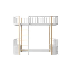 Wood Original højseng 90x200 cm, hvid/eg