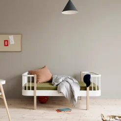 Wood Original juniorseng 90x160 cm, hvid/eg