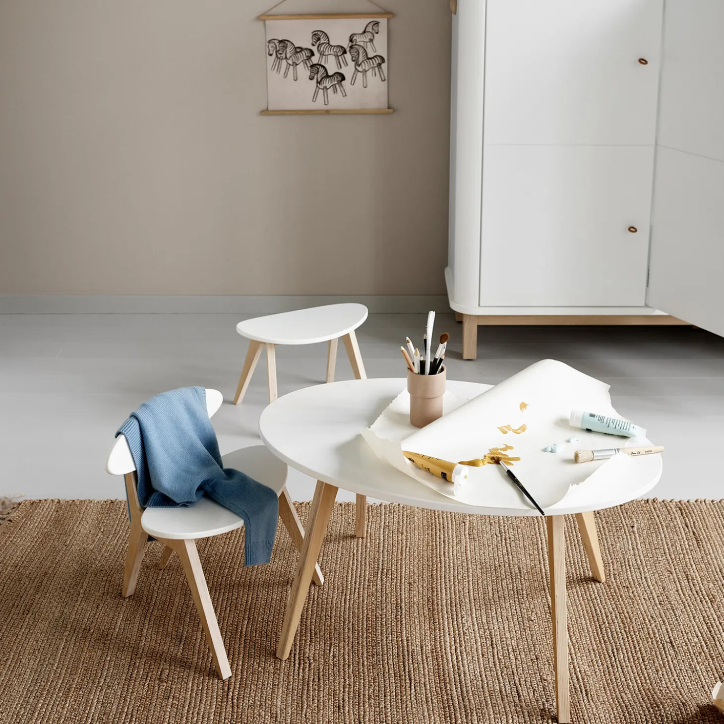 Wood PingPong bord, hvid/eg