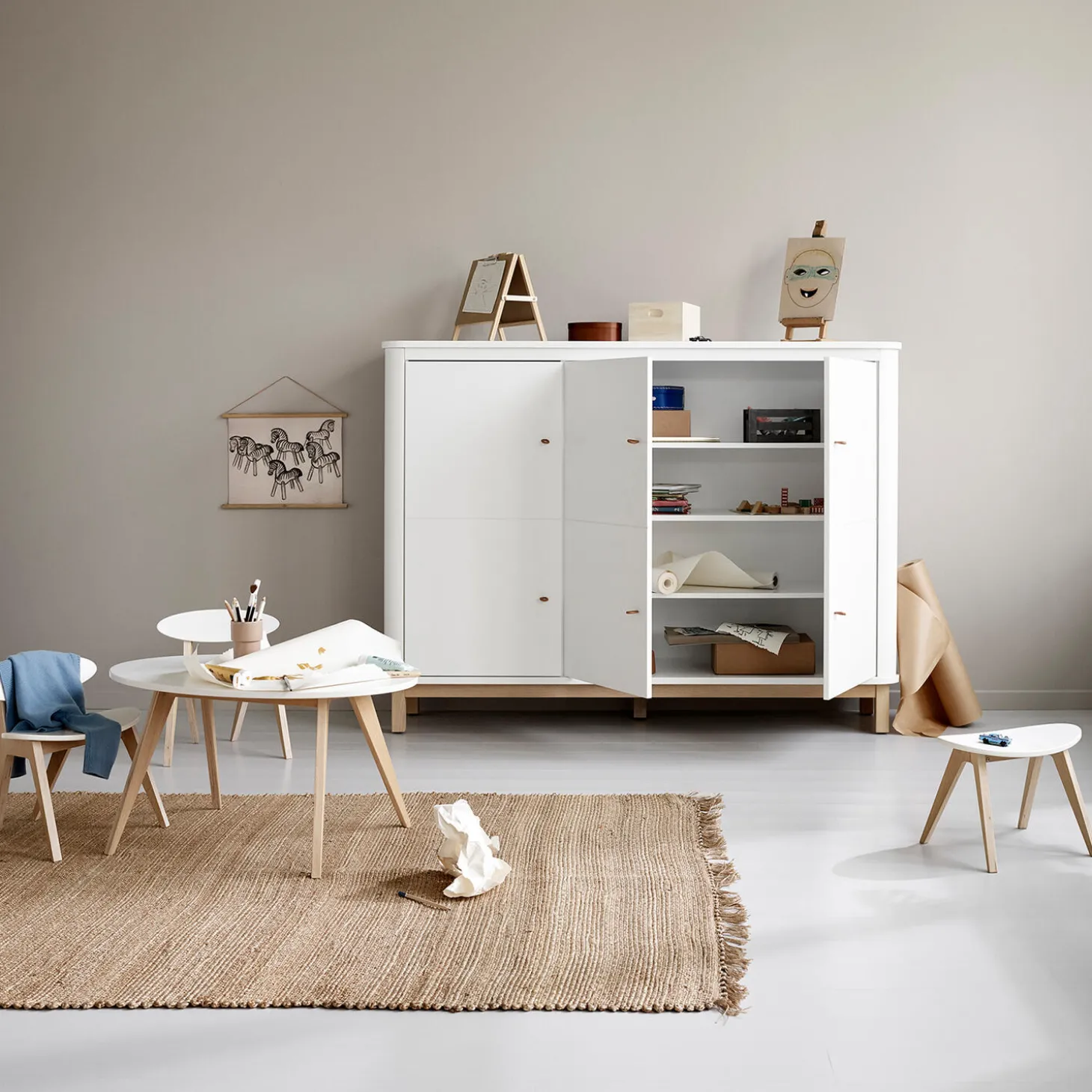 Wood PingPong stol, hvid/eg