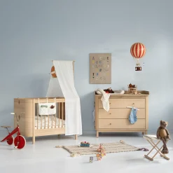 Wood puslekommode 3 skuffer, eg