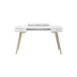 Wood skrivebord 66 cm, hvid/eg