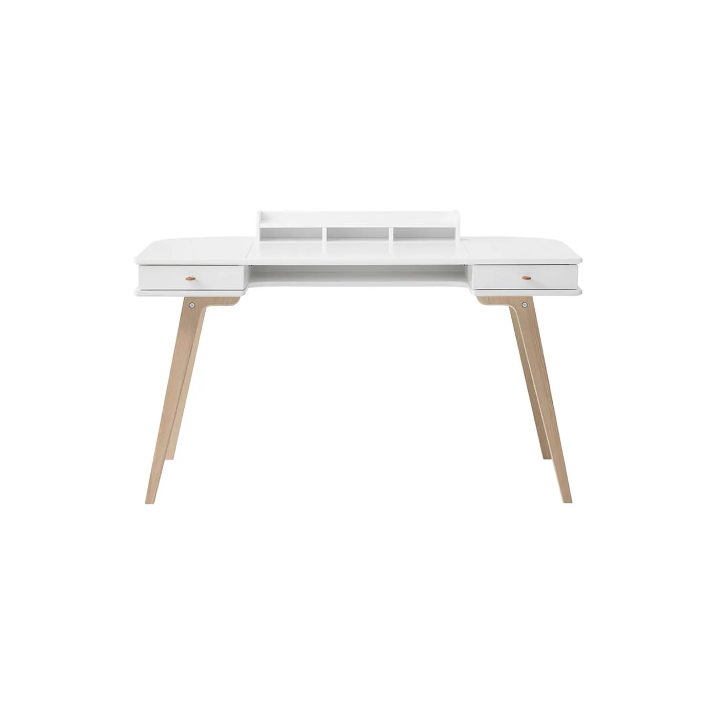 Wood skrivebord 66 cm, hvid/eg