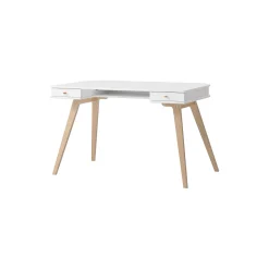 Wood skrivebord 72,6 cm, hvid/eg