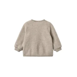 Wool Fleece Cardigan Kari, khaki melange