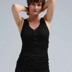 Woollen Lacey Top, black