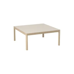 Workshop Coffee Table, warm grey linoleum/oak