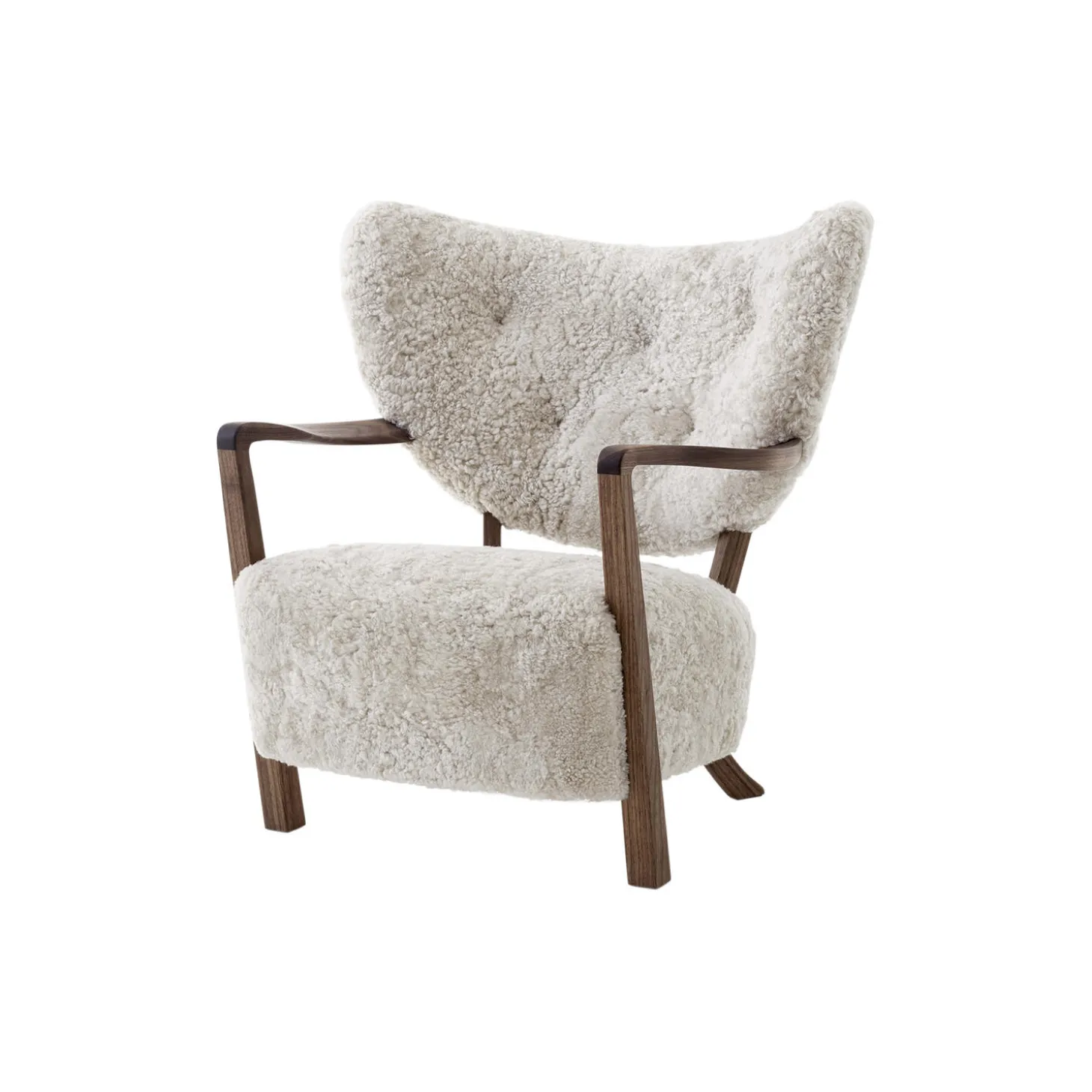 Wulff ATD2 Lounge Chair, sheepskin moonlight/oiled walnut