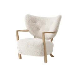 Wulff ATD2 Lounge Chair, sheepskin moonlight/oiled oak