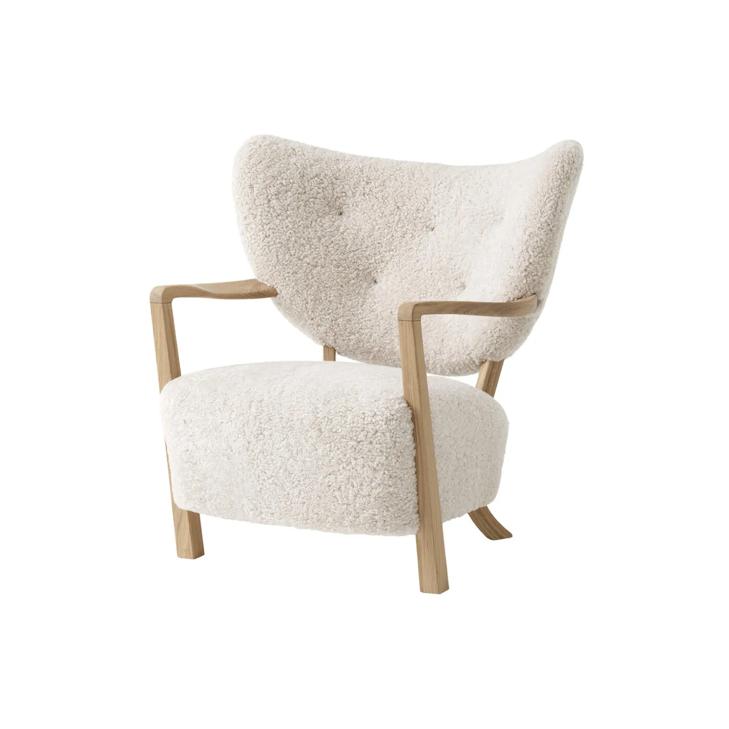 Wulff ATD2 Lounge Chair, sheepskin moonlight/oiled oak