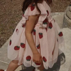 Yvonne Frill Dress, strawberry