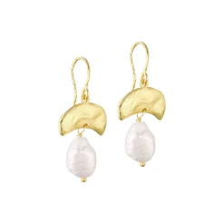 Zahra Perle Øreringe, forgyldt