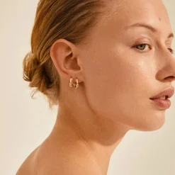 ZION Huggie Øreringe Small, gold plated