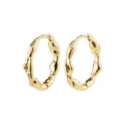 ZION Organic Shaped Hoops Medium, gold plated