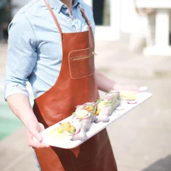 Zipper læderforklæde, classic brown